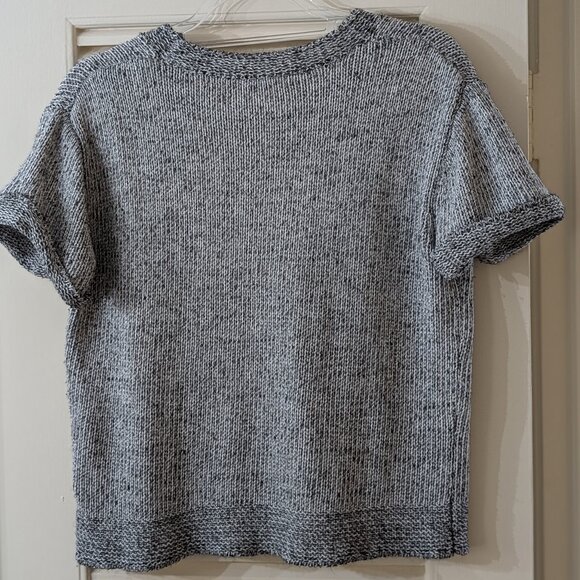 RACHEL Rachel Roy short sleeve cropped cotton blend knit sweater grey size XS - Picture 2 of 9